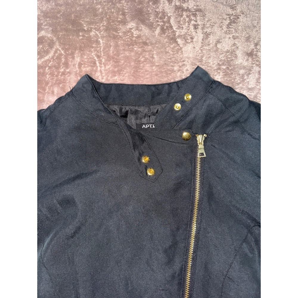Apt. 9 Gray Moto Style Military Jacket Coat Womens Zippers Pockets Size XL P NWT - Picture 3 of 8